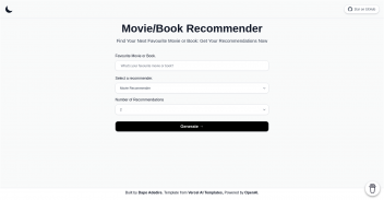 Movie & Book Recommender